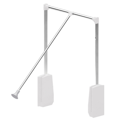 Appendiabiti saliscendi per armadio 600-830mm - Cromo/Bianco