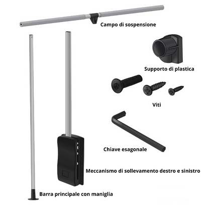 Appendiabiti saliscendi per armadio 600-830mm