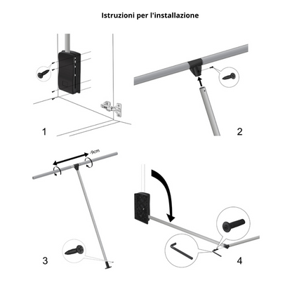 Appendiabiti saliscendi per armadio 830-1150mm
