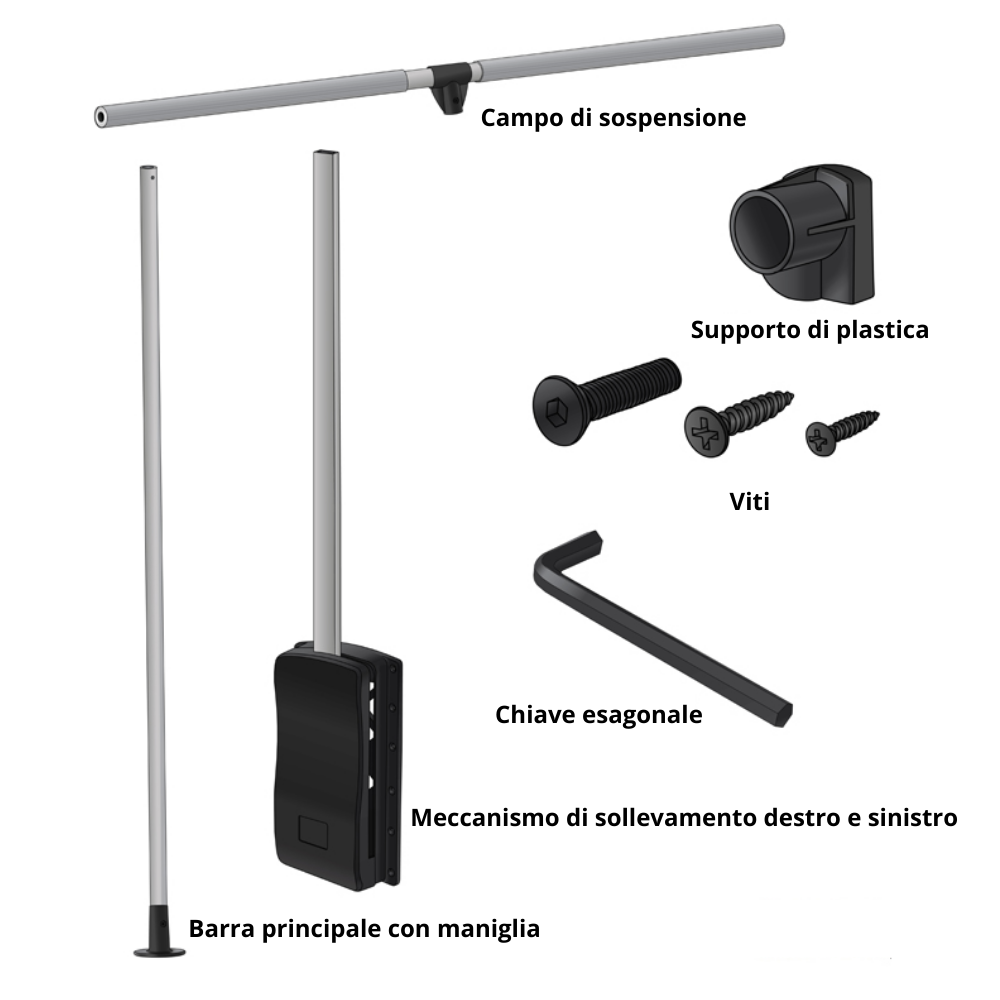 Appendiabiti saliscendi per armadio 830-1150mm