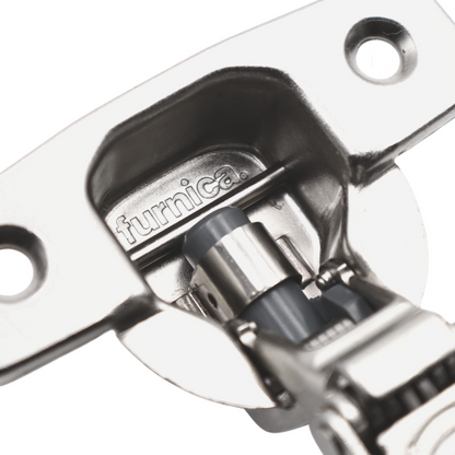 Cerniera 4D 110° Soft-Close, H0 Piastra di montaggio invisibile con viti EURO e coperture, porte Overlay