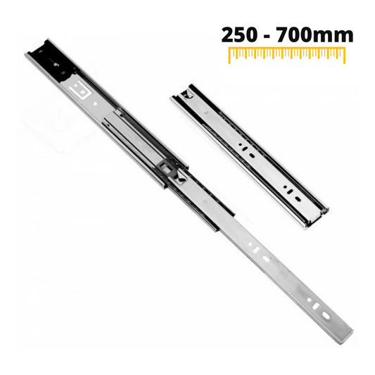 Guide per cassetti con cuscinetti a sfera (sinistra e destra), H45 Auto Lock