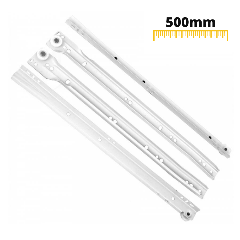 Guide scorrevoli per cassetti 500mm- Bianco