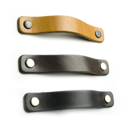 Maniglia in pelle rettangolare 96mm - 160mm