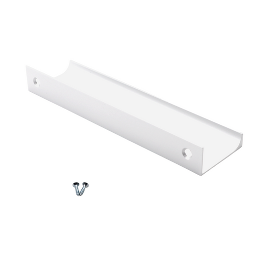 Maniglia per Mobili in Alluminio Bianco - 128mm (Lunghezze totali 148mm)