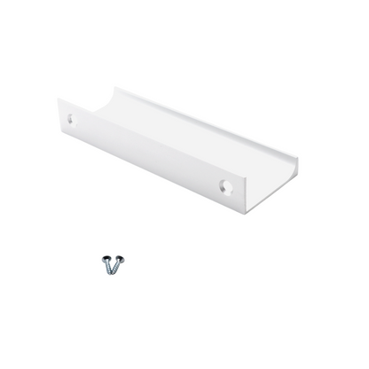 Maniglia per Mobili in Alluminio Bianco - 96mm (Lunghezze totali 116mm)