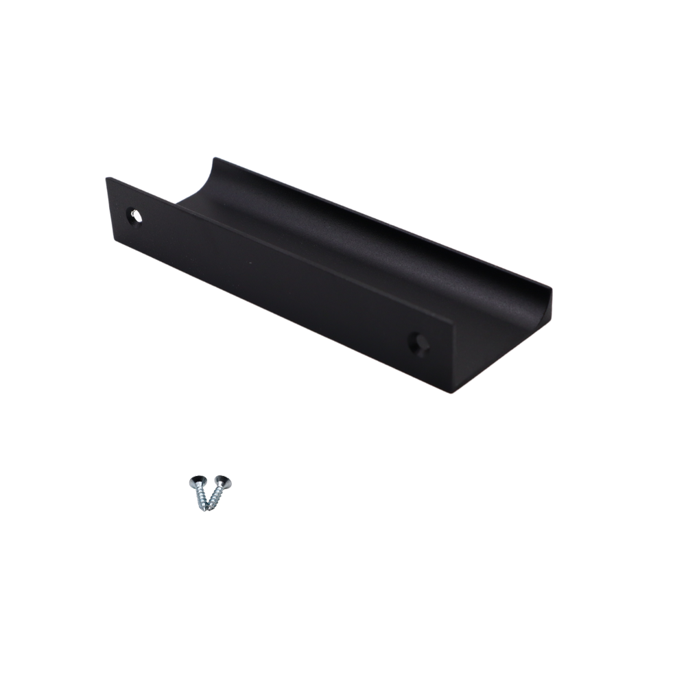 Maniglia per Mobili in Alluminio Nero - 96mm (Lunghezze totali 116mm)