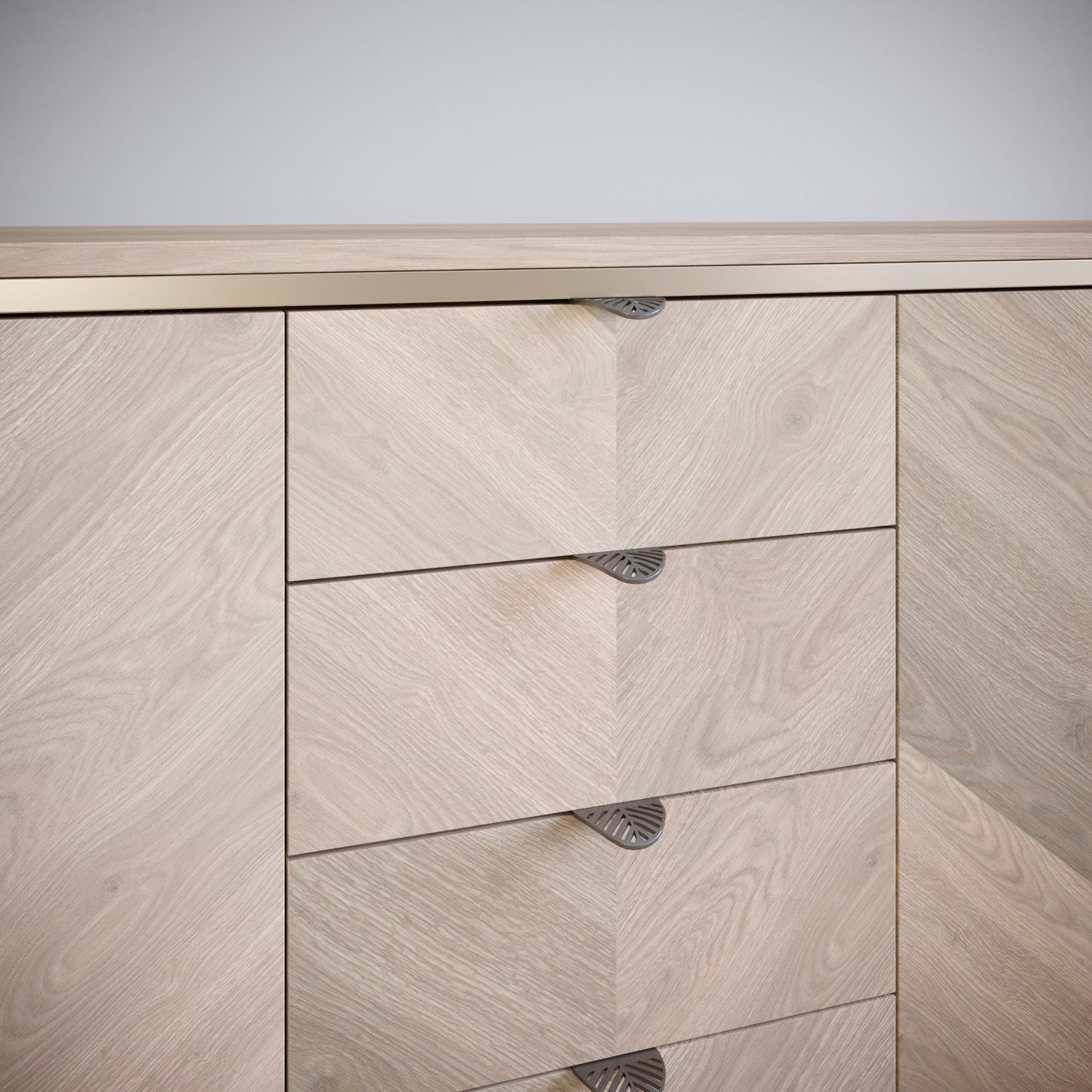 Maniglia per mobili LEAF Edge Pull 32mm (lunghezza totale 60mm) - Argento Opaco Perlato