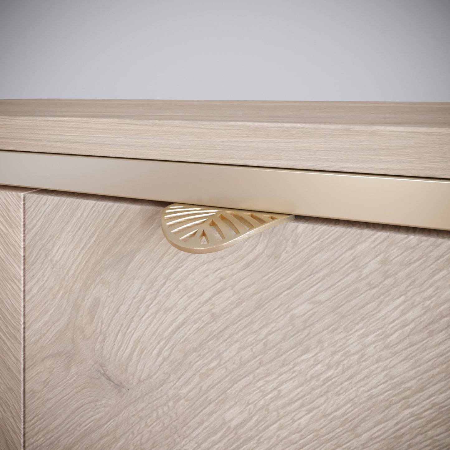 Maniglia per mobili LEAF Edge Pull 32mm (lunghezza totale 60mm) - Ottone Oro