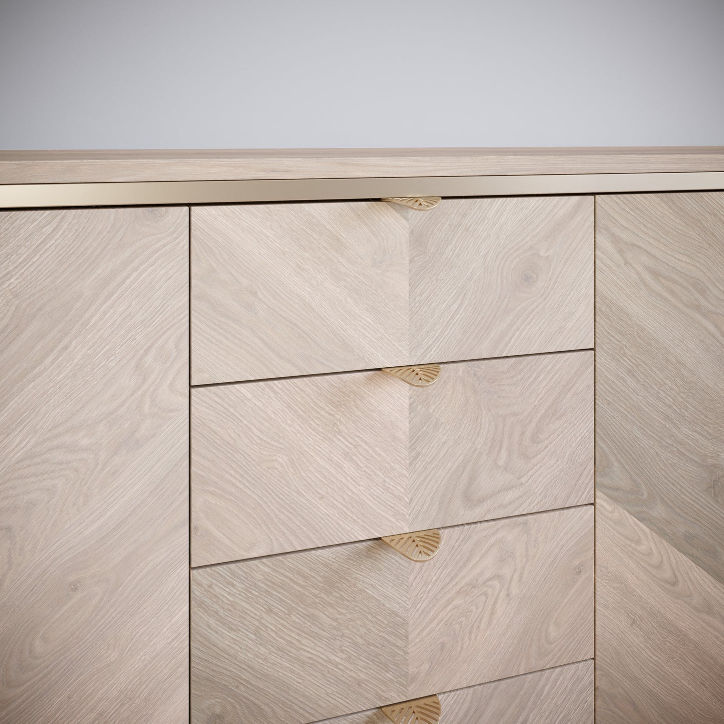 Maniglia per mobili LEAF Edge Pull 32mm (lunghezza totale 60mm) - Ottone Oro