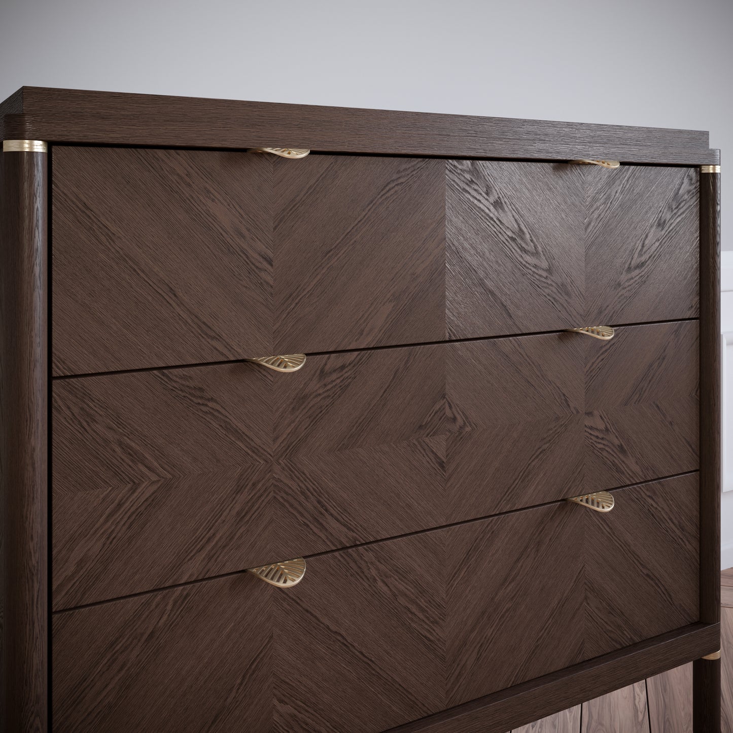 Maniglia per mobili LEAF Edge Pull 32mm (lunghezza totale 60mm) - Ottone Oro