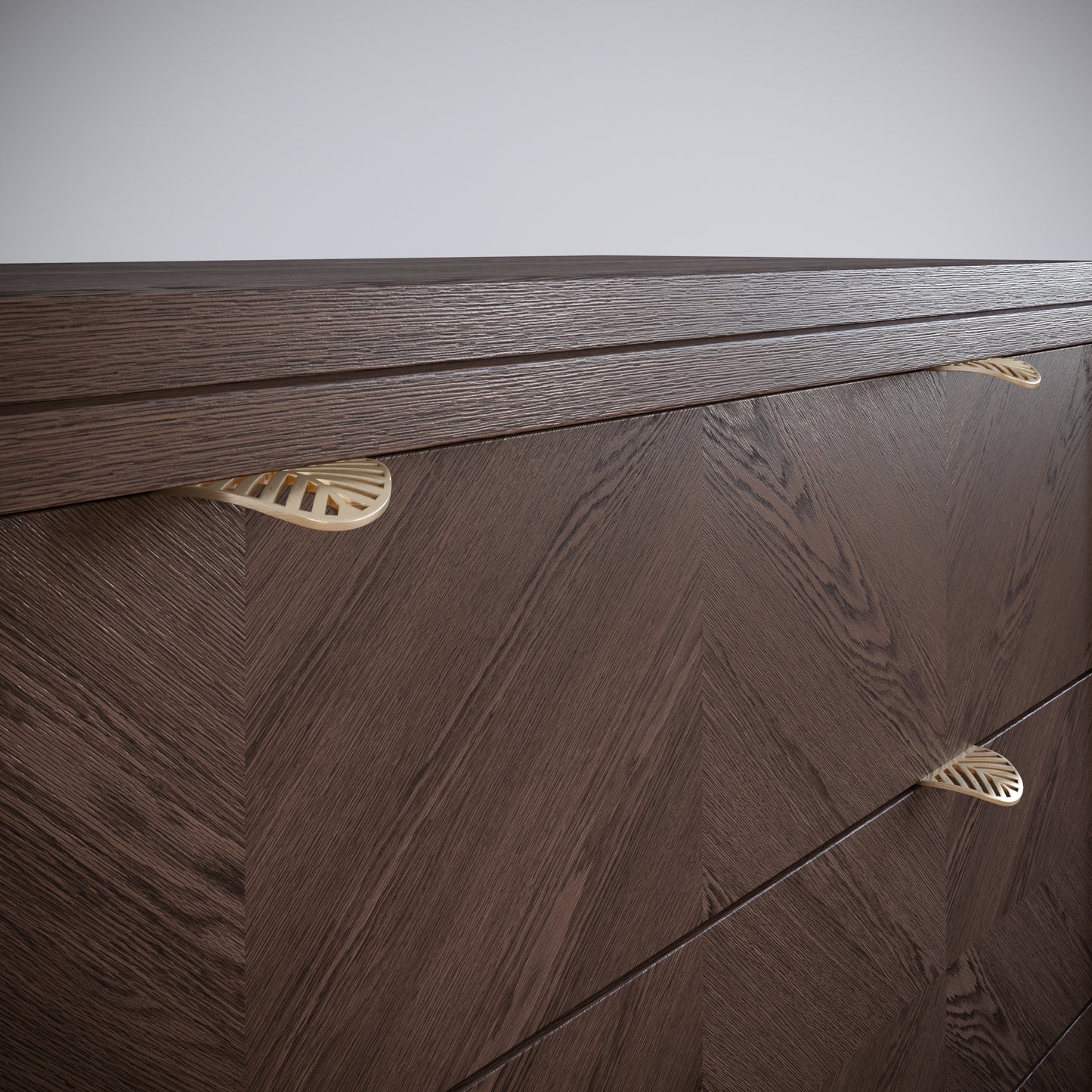Maniglia per mobili LEAF Edge Pull 32mm (lunghezza totale 60mm) - Ottone Oro