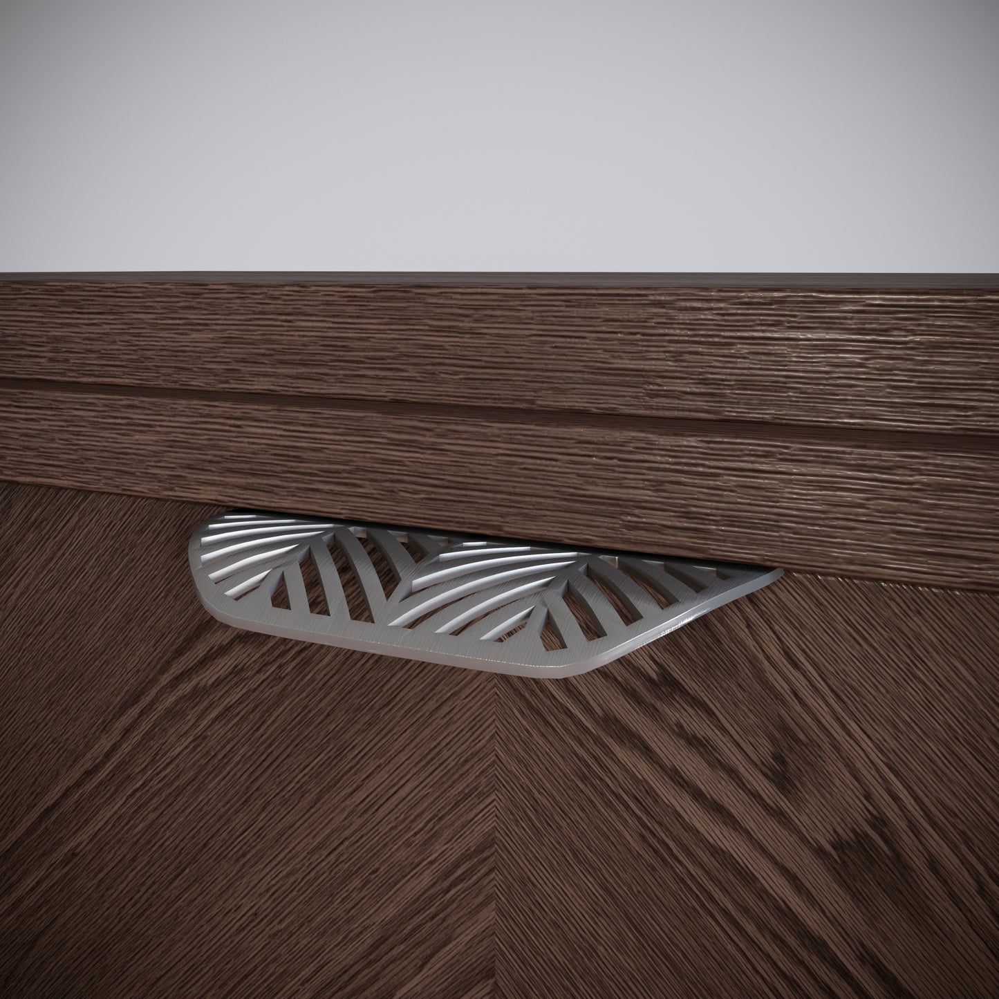 Maniglia per mobili LEAF Edge Pull 64mm (lunghezza totale 118mm) - Argento Opaco Perlato
