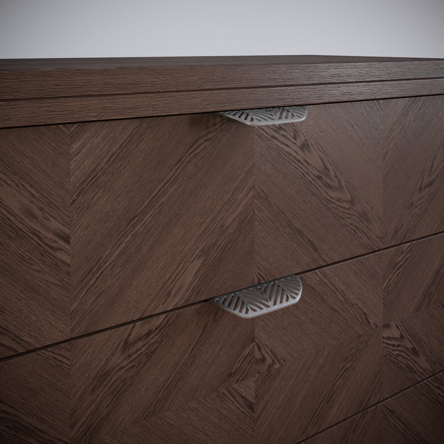 Maniglia per mobili LEAF Edge Pull 64mm (lunghezza totale 118mm) - Argento Opaco Perlato