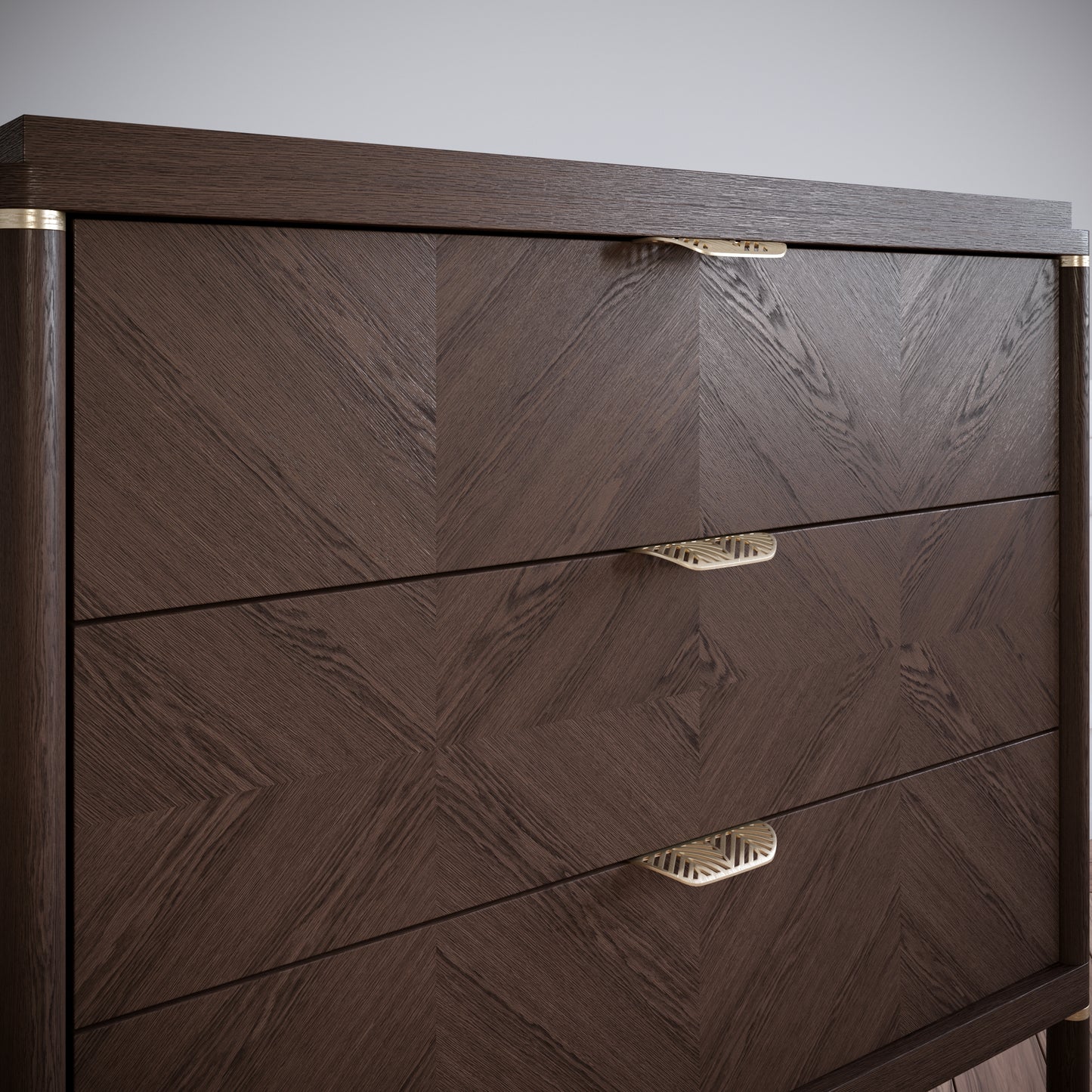 Maniglia per mobili LEAF Edge Pull 64mm (lunghezza totale 118mm) - Ottone Oro