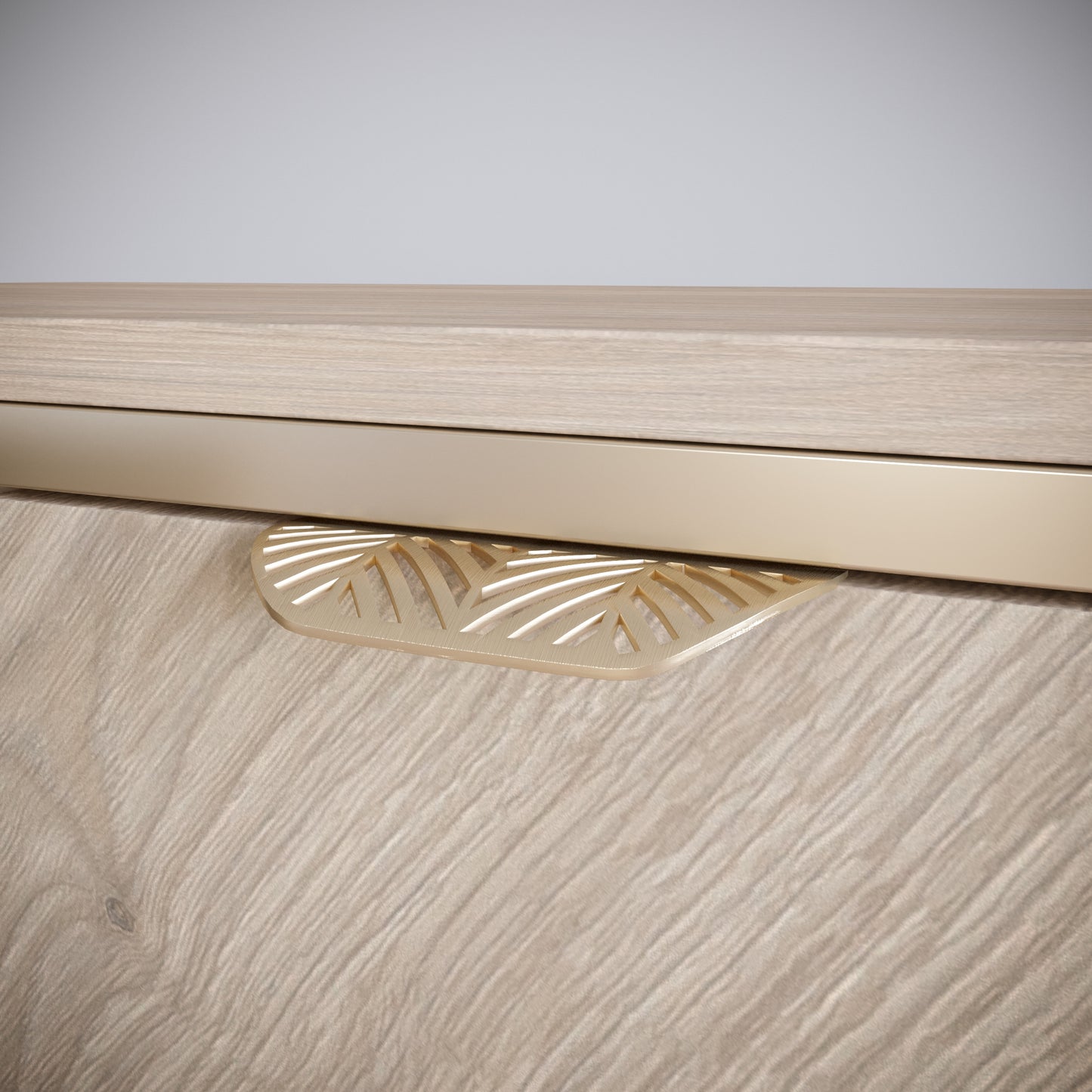 Maniglia per mobili LEAF Edge Pull 64mm (lunghezza totale 118mm) - Ottone Oro