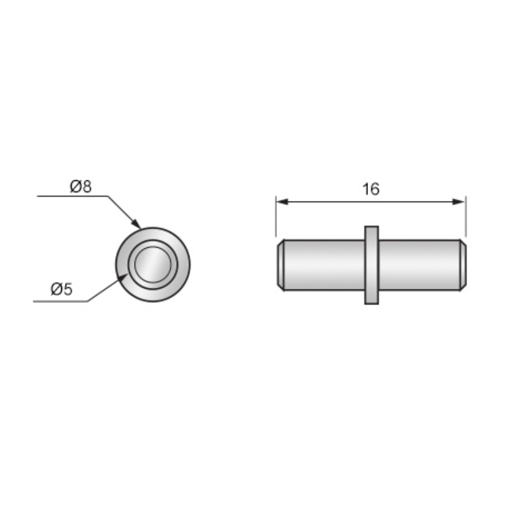 Perno per mensole Ø5mm (40 pz) - acciaio zincato