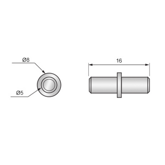 Perno per mensole Ø5mm (100 pz) - acciaio zincato