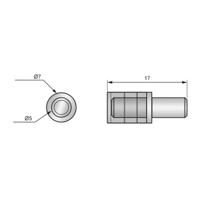Perno per mensole con rivestimento in plastica Ø5mm (1000 pz)