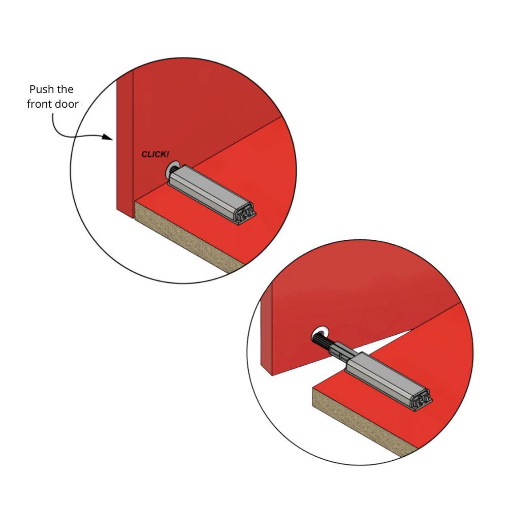 Chiusura Push to Open - Cerniere senza molla - con punta magnetica Zinco/Grigio