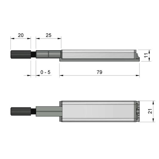 Chiusura Push to Open - Cerniere senza molla - con punta magnetica Zinco/Grigio
