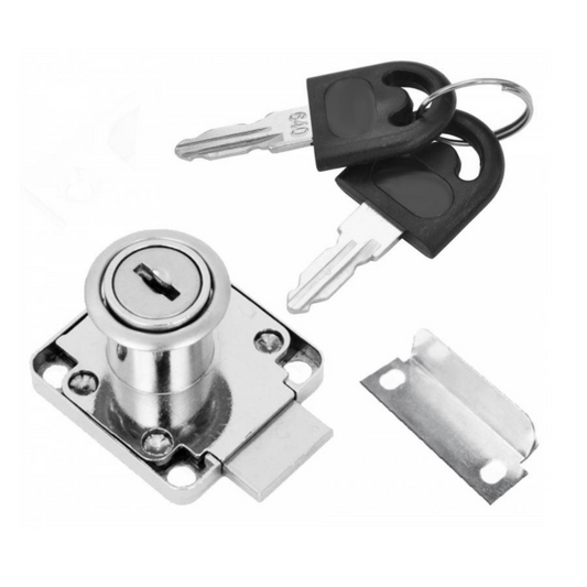 Serratura per mobili quadrati 19x22mm - Cromo