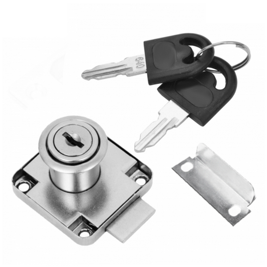 Serratura per mobili quadrati 19x22mm - Nichel