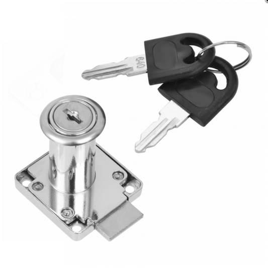 Serratura per mobili quadrati 19x38mm - Cromo