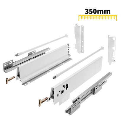 Sistemi per cassetti ammortizzate Alto - Altezza 185mm - Bianco 350mm