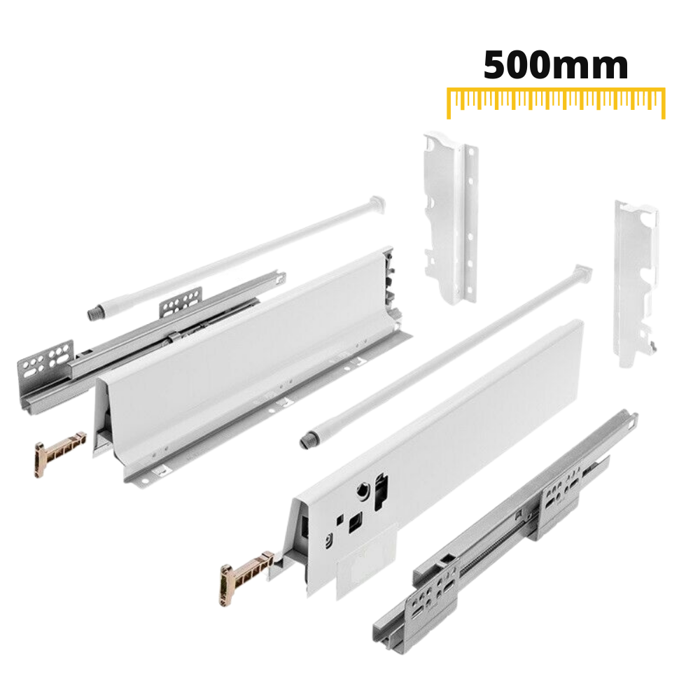 Sistemi per cassetti ammortizzate Alto - Altezza 185mm - Bianco 500mm