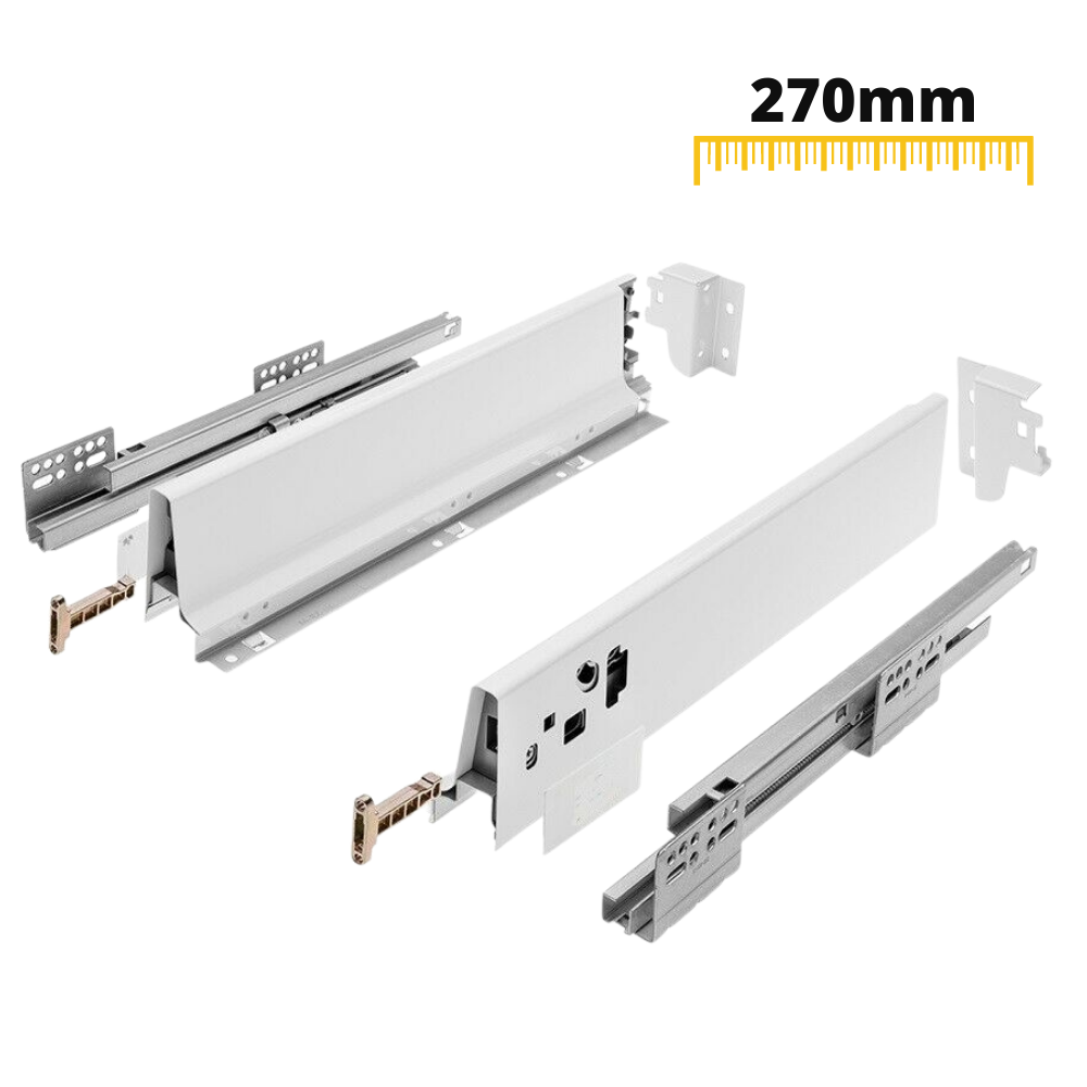 Sistemi per cassetti ammortizzate Baso - Altezza 68mm - Bianco 270mm