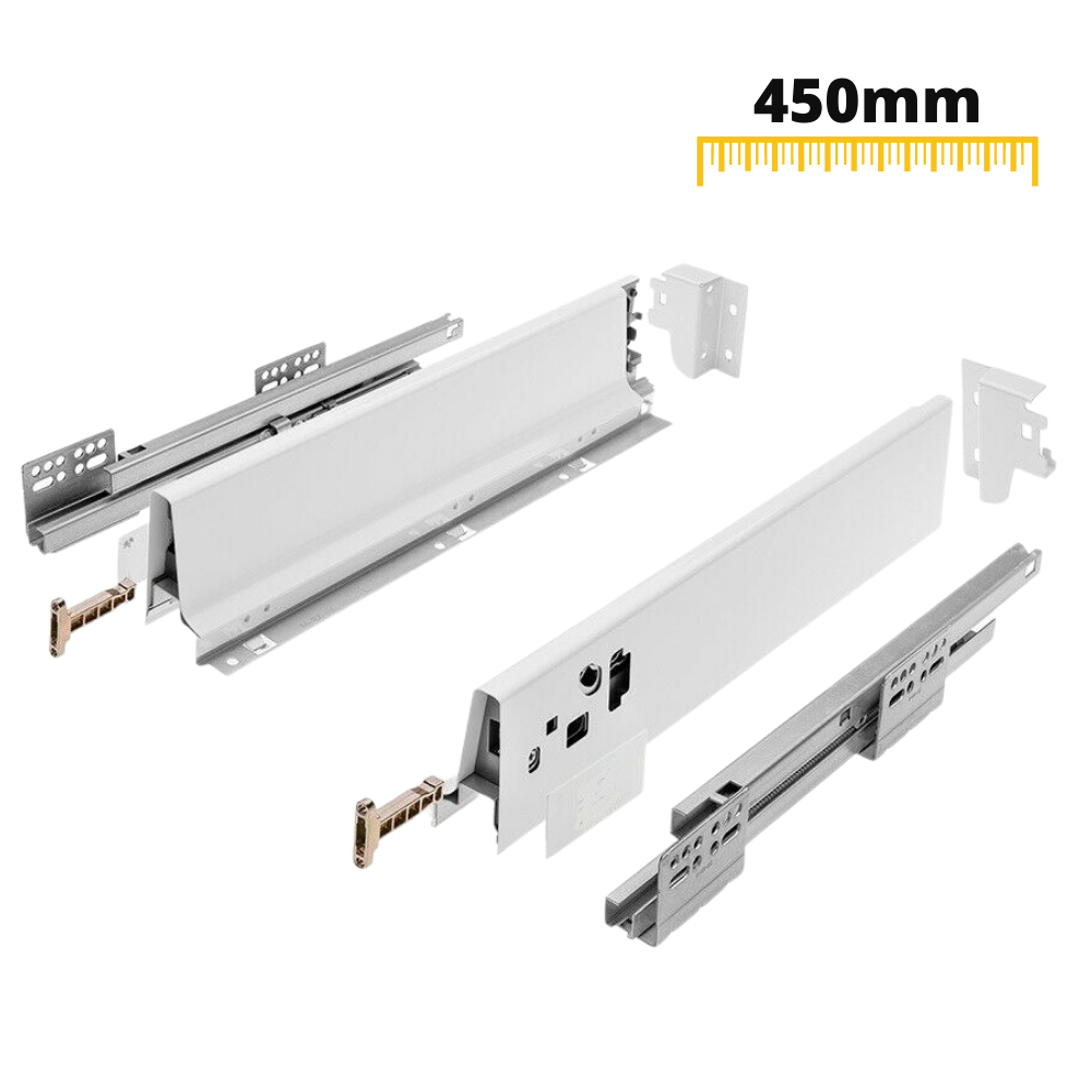 Sistemi per cassetti ammortizzate Baso - Altezza 68mm - Bianco 450mm