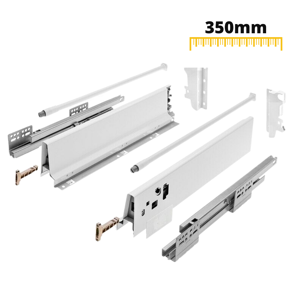 Sistemi per cassetti ammortizzate Mezzo - Altezza 142mm - Bianco 350mm