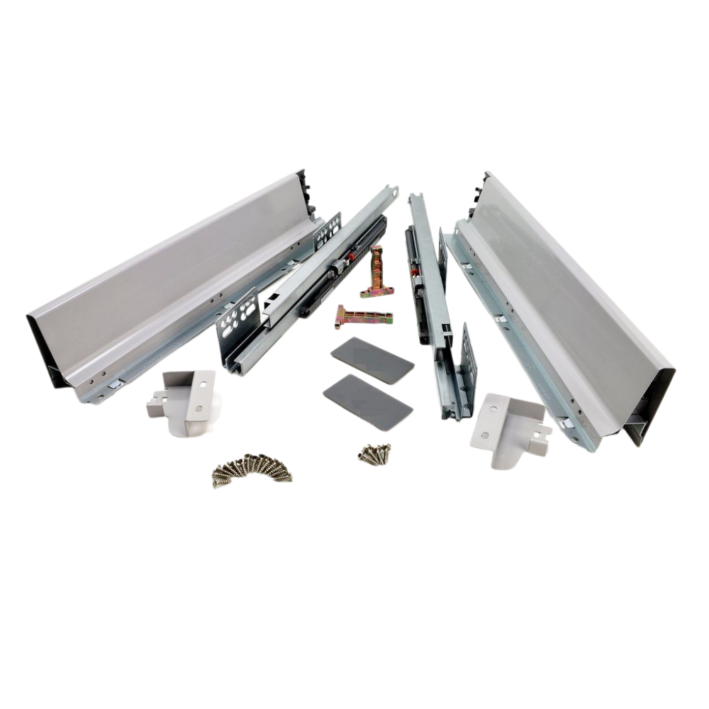 Sistemi per cassetti ammortizzate Baso - Altezza 68mm - Argento 350mm