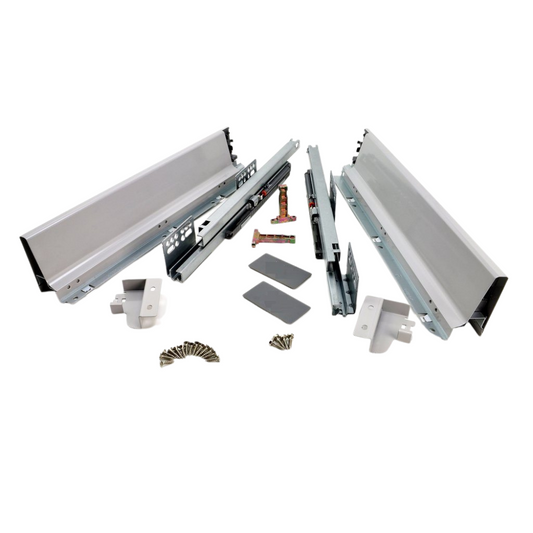 Sistemi per cassetti ammortizzate Baso - Altezza 68mm - Argento 350mm