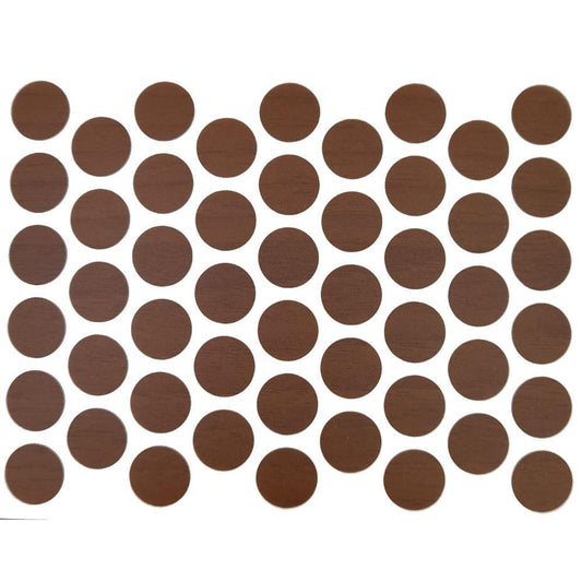 Tappi coprivite adesivi - Noce scuro Ø14