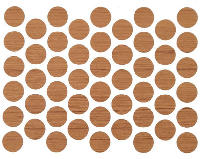 Tappi coprivite adesivi - Teak Ø14