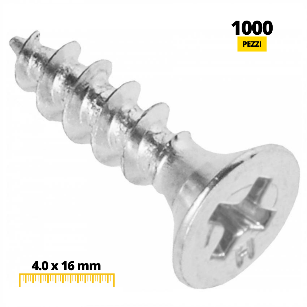 Viti per legno PH2 4.0x16mm Zinco bianco (1000 pz)