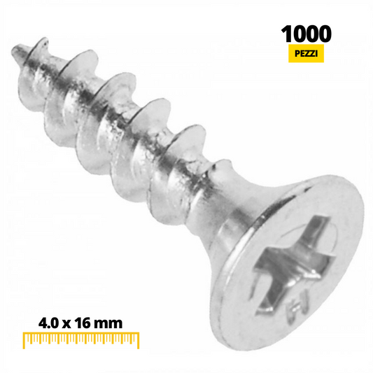 Viti per legno PH2 4.0x16mm Zinco bianco (1000 pz)