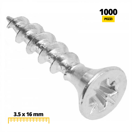 Viti per legno PZ2 3.5x16mm Zinco bianco (1000 pz)