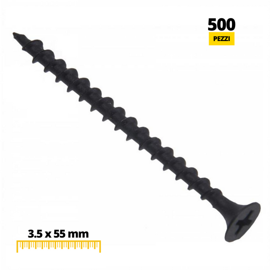 Viti per legno Phillips PH2 3.5x55mm Nero (500 pcs)