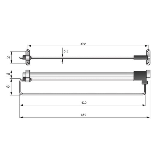 Appendiabiti Estraibile per Armadio, Lunghezza 450mm NTP 450mm 