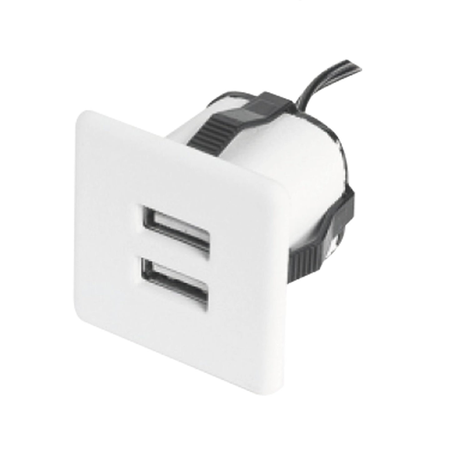 Caricatore USB da scrivania - 2 Porte - Alluminio, Bianco, Nero Furnica White Square EU