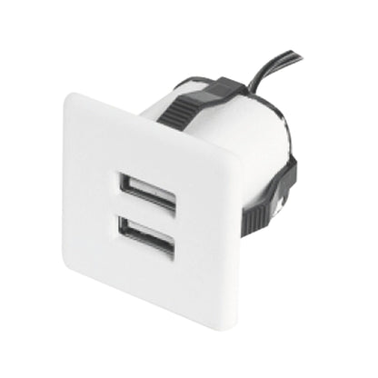 Caricatore USB da scrivania - 2 Porte - Alluminio, Bianco, Nero Furnica White Square EU
