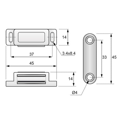 Chiusura magnetica per mobili - Nero NTP 