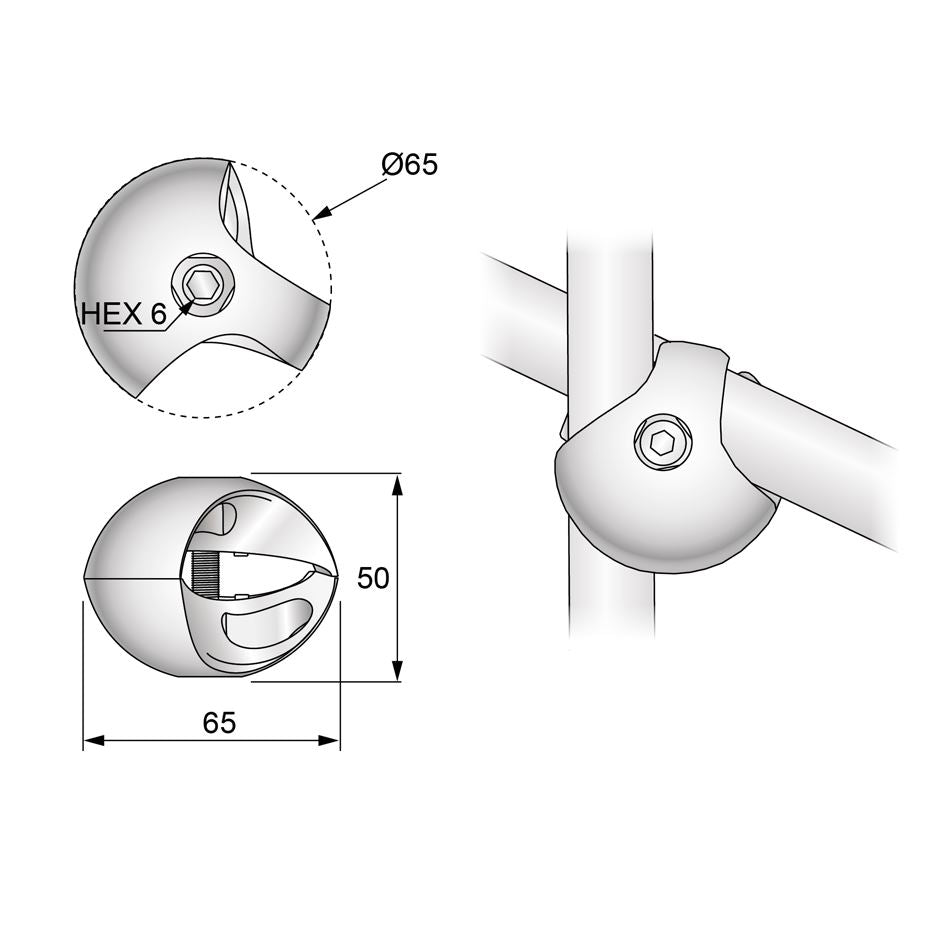 Doppio connettore per asta appendiabiti 25mm - Cromo NTP 
