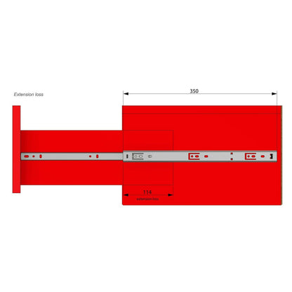 Guide per cassetti con cuscinetti a sfera (sinistra e destra), H27 Furnica 