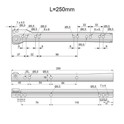 Guide scorrevoli per cassetti 0.9mm - Bianco NTP 