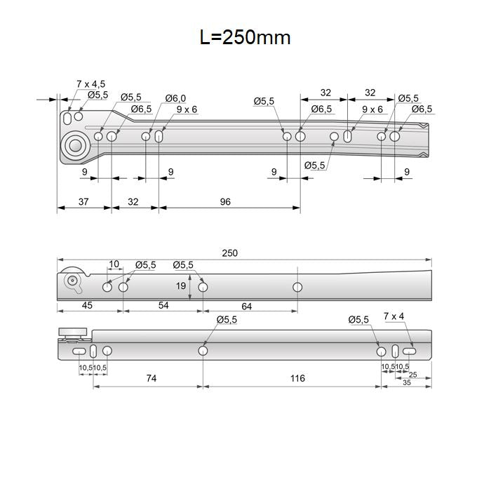 Guide scorrevoli per cassetti 1.2mm - Bianco NTP 