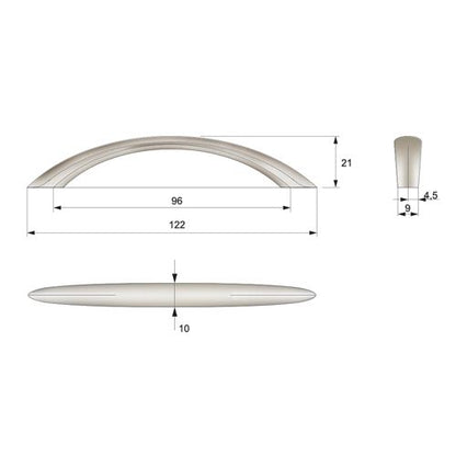 Maniglia per mobili moderni L96mm, Raso NTP 